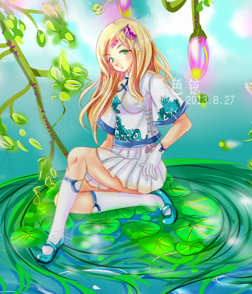荷塘少女局部.jpg