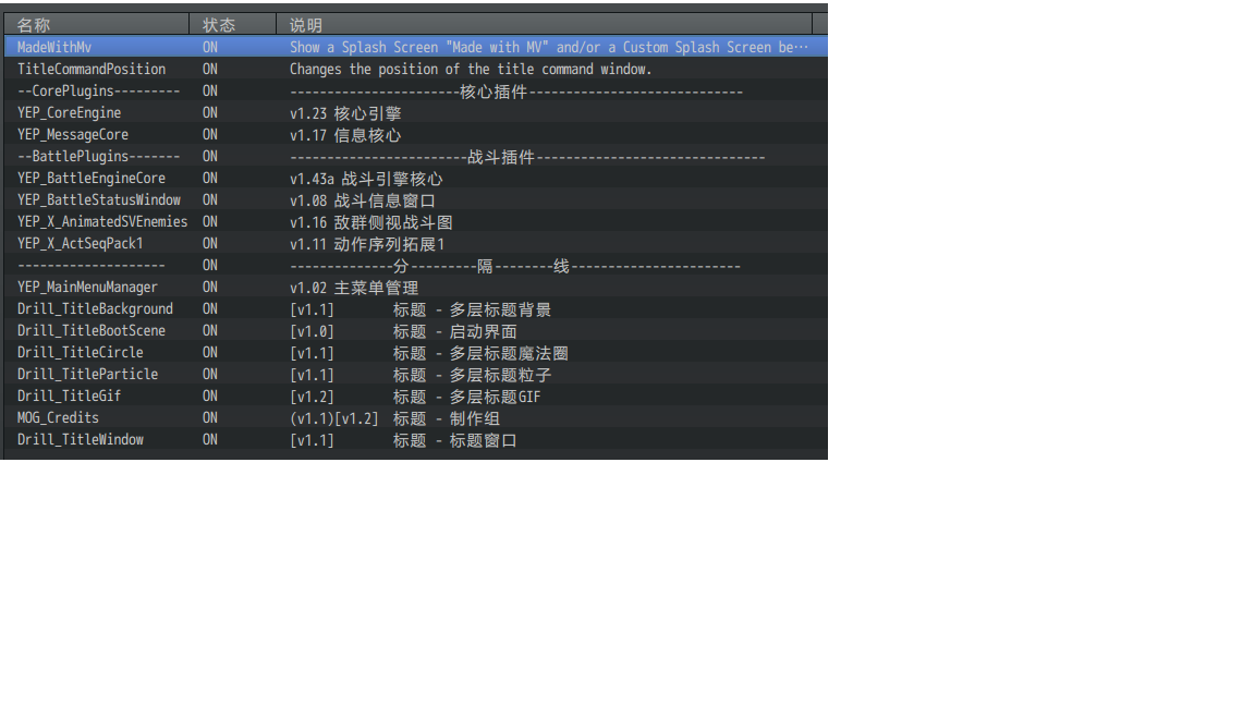 这是所用插件