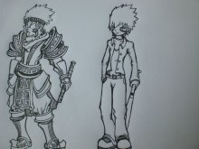 <王道手绘>无事画了两张线稿   手绘图   大家随意吐槽~