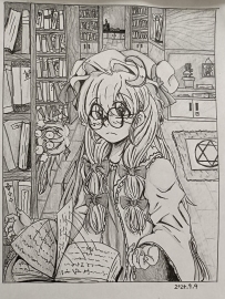 在学校画的帕秋莉